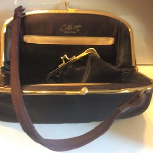 Coblentz Vintage Black Satin Purse Clutch